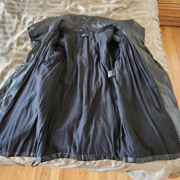 VESPUCCI SOFT LEATHER BLACK COAT OVERSIZE STYLE SIZE M - Picture 9 of 14